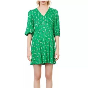 Maje Green Floral Mini Dress size 40